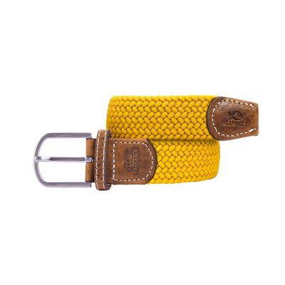 Imperial yellow elastic braided belt