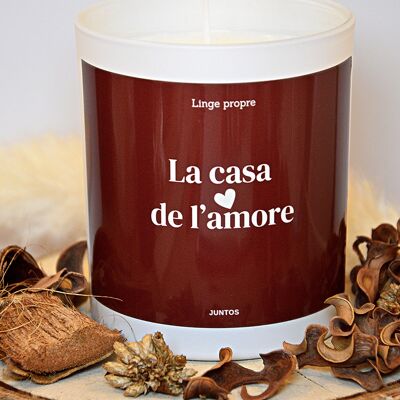 Vela perfumada – La casa de l’amore – Tarro reutilizable con etiqueta impermeable