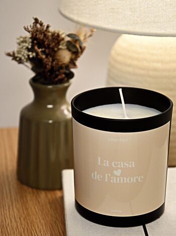 Bougie parfumée – La casa de l'amore – Pot réutilisable avec étiquette waterproof 3