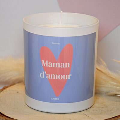 Scented candle – Maman d’amour – Reusable pot with waterproof label