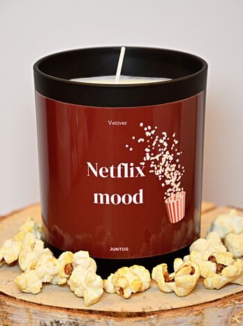 Bougie parfumée – Netflix mood – Pot réutilisable étiquette waterproof 2