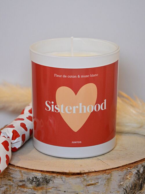 Bougie parfumée – Sisterhood – Pot réutilisable avec étiquette waterproof