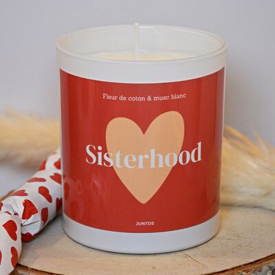Candela profumata – Sisterhood – Barattolo riutilizzabile con etichetta impermeabile