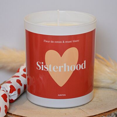 Bougie parfumée – Sisterhood – Pot réutilisable avec étiquette waterproof