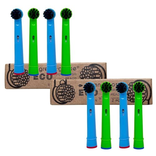 green-goose Oral B Charcoal Brush Heads | 2x4 Pieces | Kids