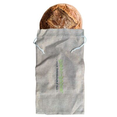 Borsa per il pane in lino verde oca