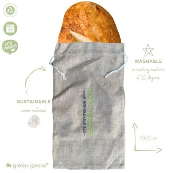 sac à pain en lin green-goose | 2 pièces 5