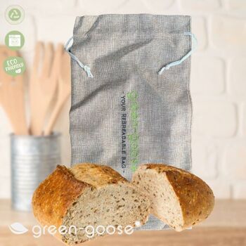 sac à pain en lin green-goose | 2 pièces 6