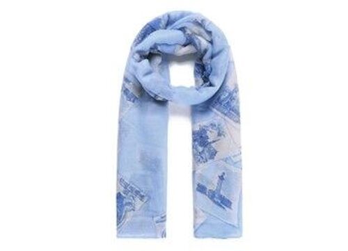 Foulard paysage bleu