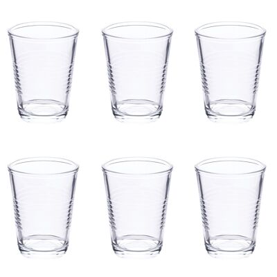 Juego de 6 vasos de agua transparentes 270 ml, Glace Party