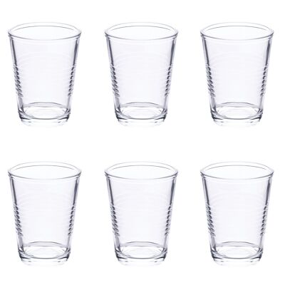 Set of 6 transparent water glasses 270 ml, Glace Party