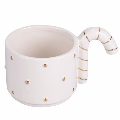 Christmas mug 240 ml ceramic, candy cane, Xmas