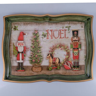 Weihnachtstablett 43x32 cm, Nussknacker, Noel