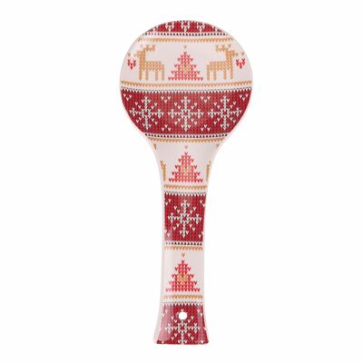 Ceramic Christmas spoon rest, Scandy