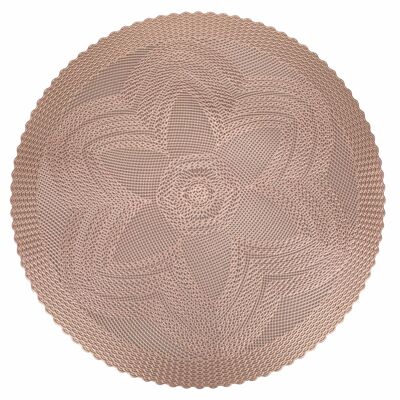 Crochet effect flower placemat Ø 38 cm, Flower Gold