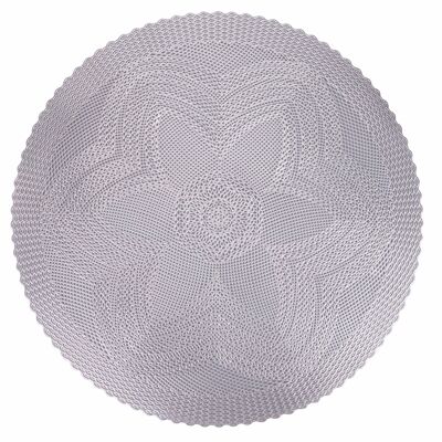 Crochet effect flower placemat Ø 38 cm, Flower Silver