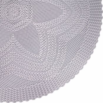 Set de table fleur effet crochet Ø 38 cm, Flower Silver 3