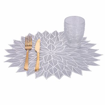 Set de table Fleur Ø 38 cm, Fleur Argent 2