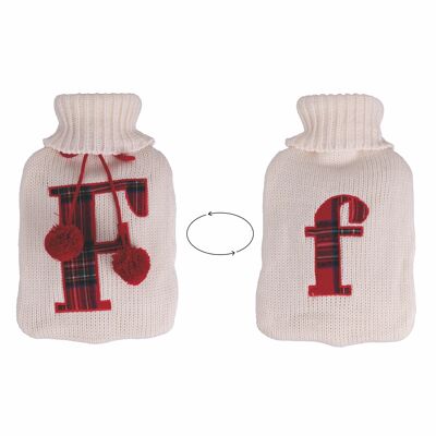 Wärmflasche 2 L, Monogramm Tartan F