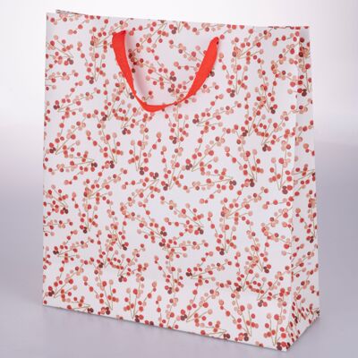 Christmas paper gift bag 36x20x40 cm, Holly