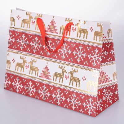 Bolsa de regalo de papel navideña 39x15x29 cm, Scandy