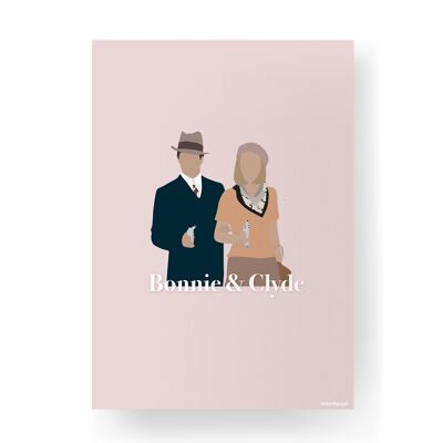 Bonnie y Clyde - 30 x 40 cm