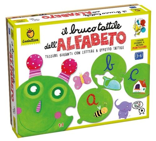 Giochi Montessori-Il Bruco Tattile Dell'Alfabeto