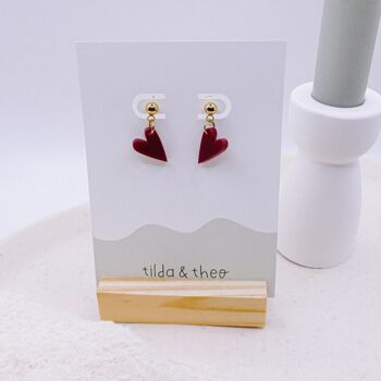 Boucles d'oreilles coeur acrylique acier inoxydable/sterling - boucles d'oreilles légères coeurs de mariage 4