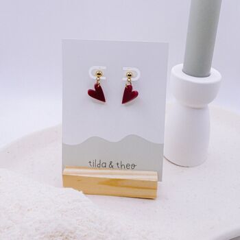 Boucles d'oreilles coeur acrylique acier inoxydable/sterling - boucles d'oreilles légères coeurs de mariage 5