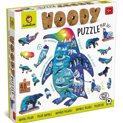 Woody Puzzle 48 pezzi - Animali polari