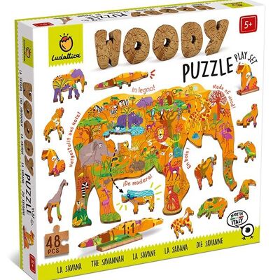 Woody Puzzle da 48 pezzi - Savannah