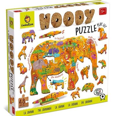 Woody Puzzle da 48 pezzi - Savannah