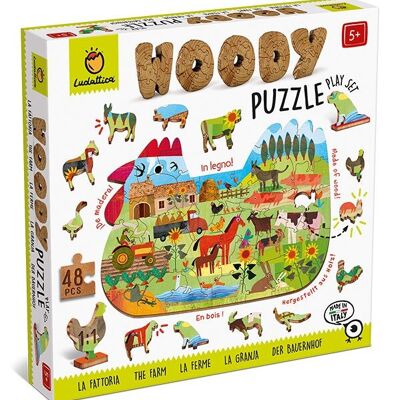 Woody Puzzle da 48 pezzi - La fattoria