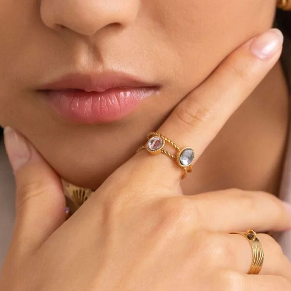 Feiner Geyline-Ring – funkelnder Kristall