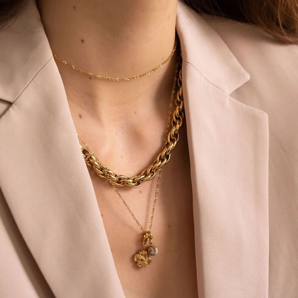 Lange Arlyne-Halskette – feines rundes Sträflingsgeflecht, ideal für Anhänger