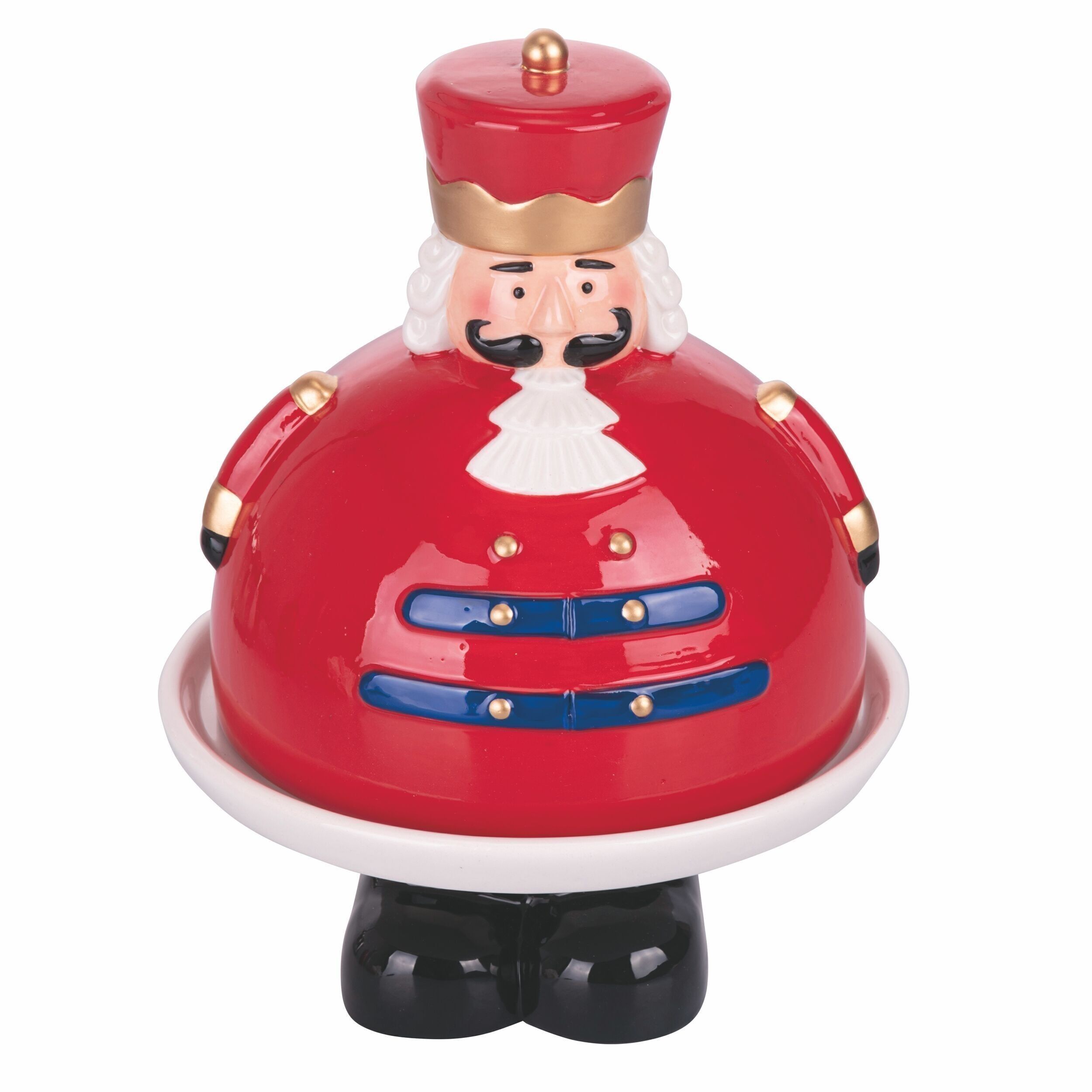 Tortenständer mit Keramikdeckel, Nussknacker