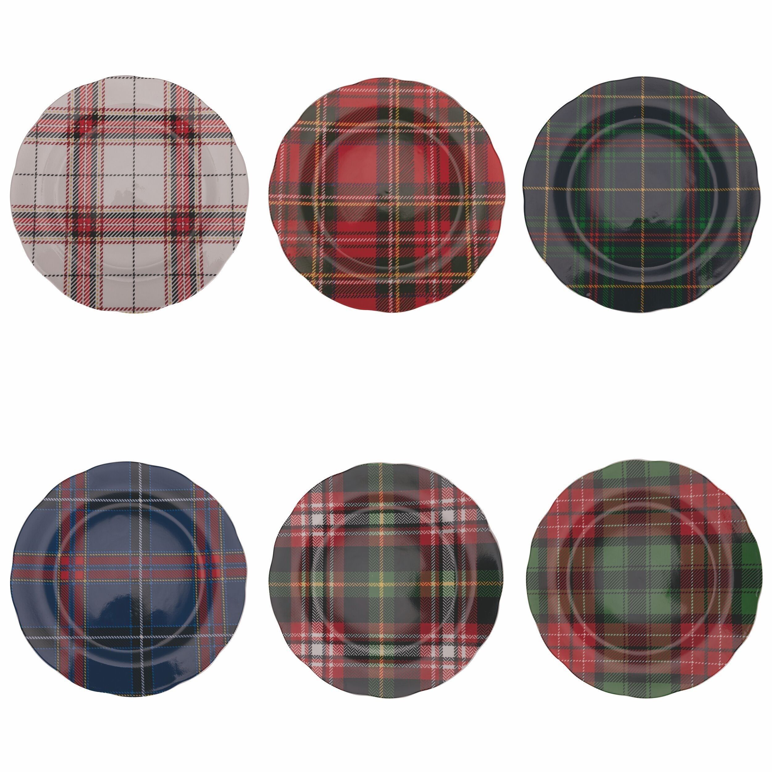 Speiseteller aus Porzellan, Tartan-Dekoration, Schottland