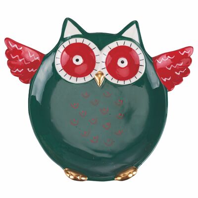 Single ceramic owl plate, Nordic