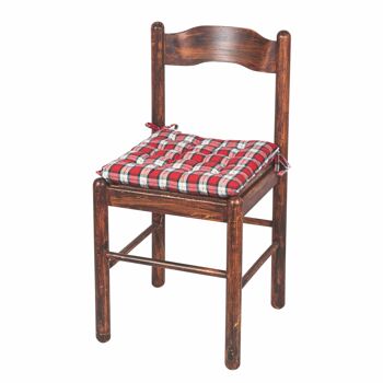 Coussin de chaise de Noël avec attaches 40x40 cm, Tartan 3