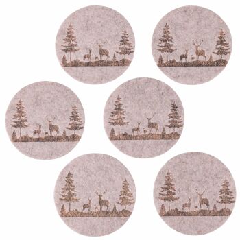 Lot de 6 sous-verres de Noël en polyester, XMas 1