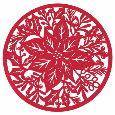 Round Christmas placemat in polyester, Xmas