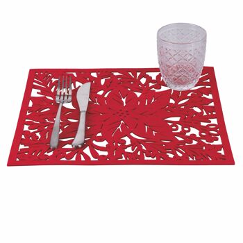 Set de table carré de Noël en polyester, Noël 3