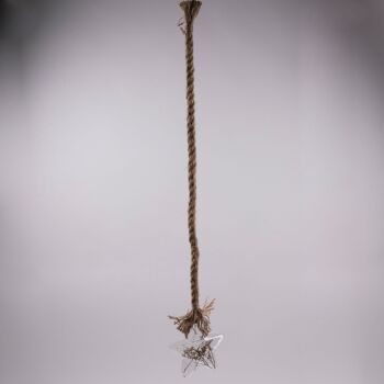 Étoile lumineuse LED 15x15 cm avec corde et fleurs, Noël 2