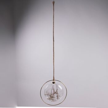 Boule lumineuse LED avec anneau h.20 cm avec corde, Noël 2