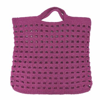 Sac baguette au crochet, 100% coton, double anse, Crochet 5