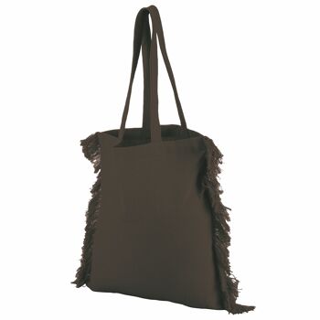 Ensemble serviette-sac de plage en coton marron foncé, Été 2