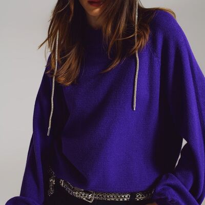 relaxed style purple jumper with balloon sleeves