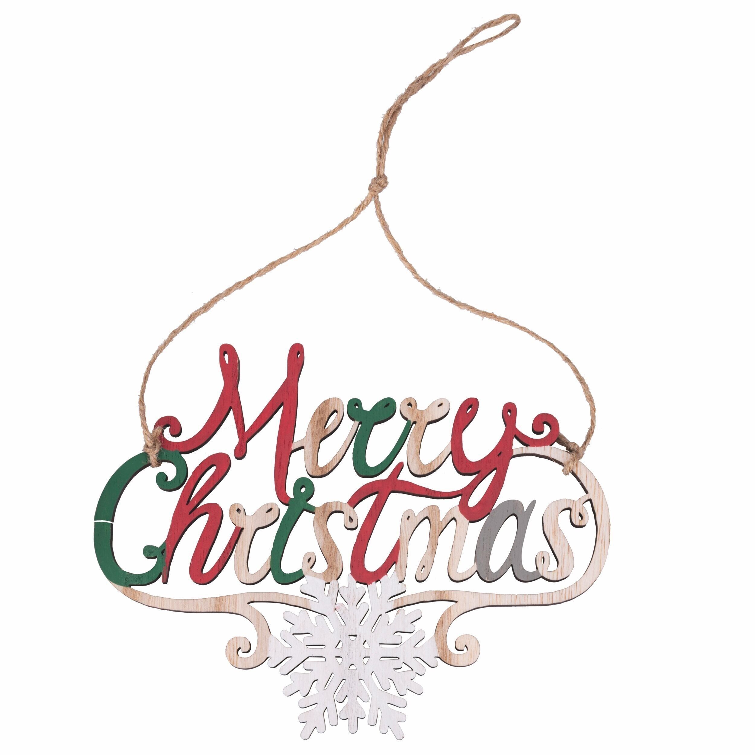 Fuoriporta Merry Christmas in legno, Xmas