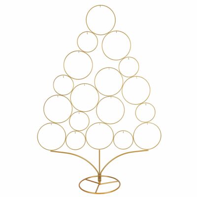 Iron Christmas tree h. 96 cm, 18 hooks, gold, XMas