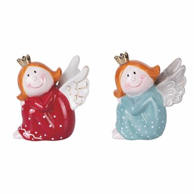 Decorative Christmas angel in ceramic h. 15cm, Xmas Funny